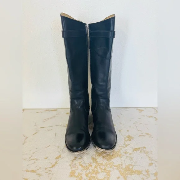 🔥🔥FINAL CLEARENCE🔥🔥 FRYE Women’s Molly Knee High Black Leather Boots - Picture 5 of 12